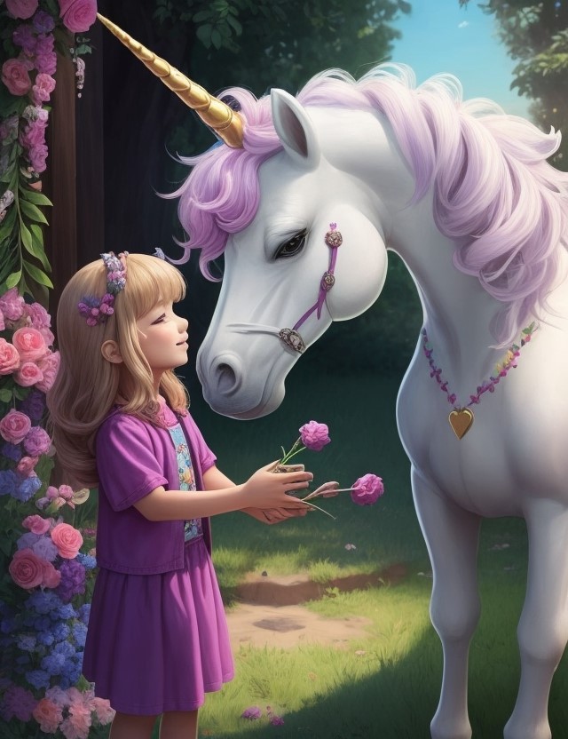 "Adventures with the Enchanted Unicorn: A Magical Journey in the Forest"